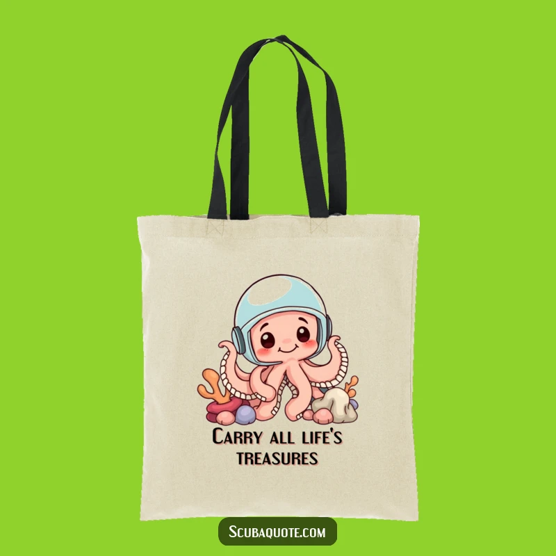 Funny Octopus Helmet Tote Bag: Carry Your Treasures with Ocean-Inspired Humor