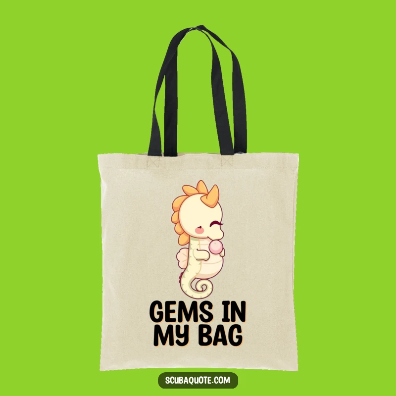 Funny Seahorse Pearl Tote Bag: Carry Your Finds with Gentle Charm